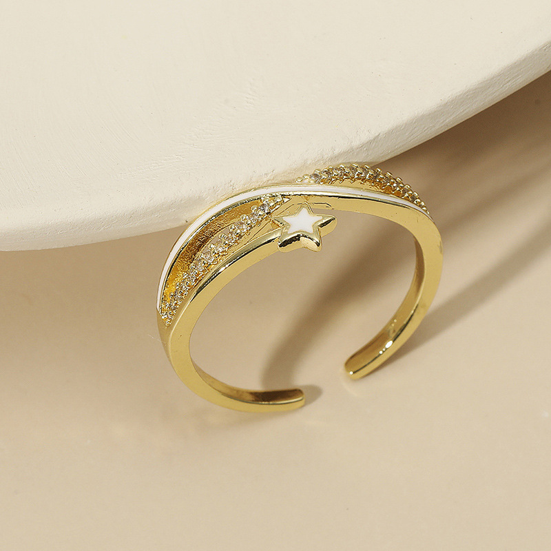 Nhẫn Chất Liệu Kim Loại Đính Đá Thiết Kế Thanh Lịch Dành Cho Nữ