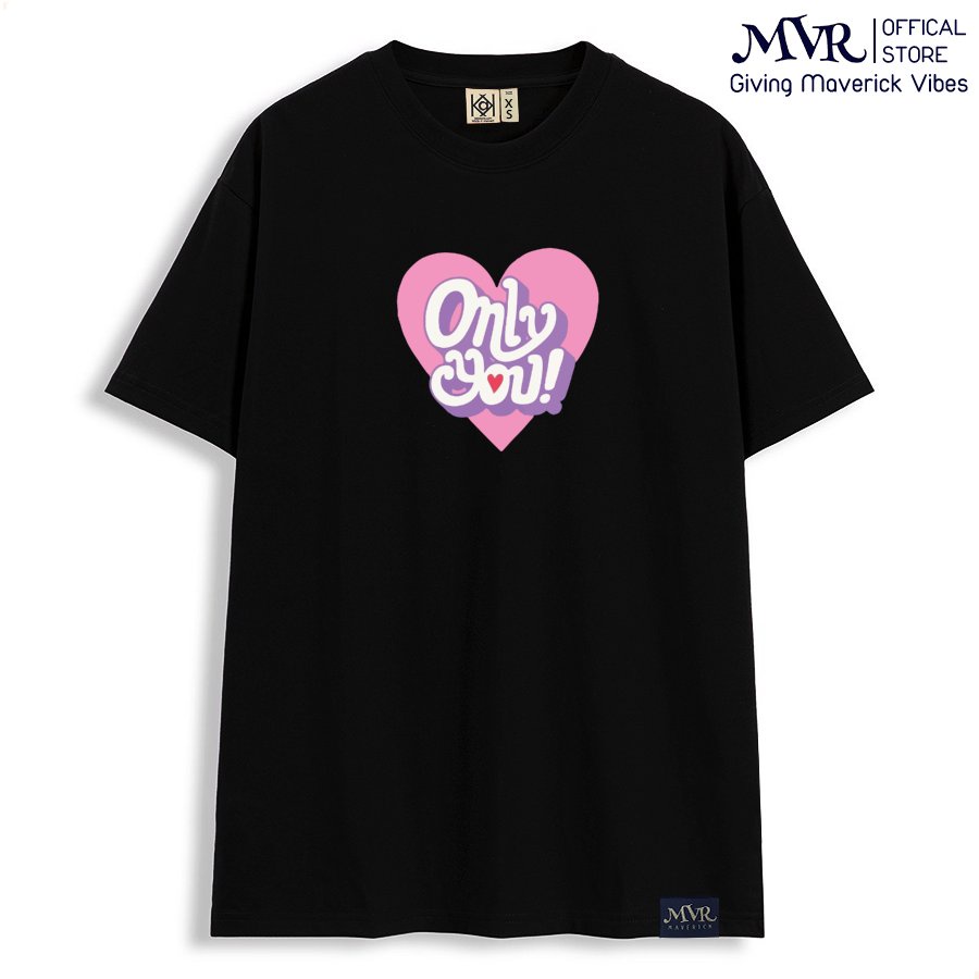 Áo thun form rộng Only you dễ thương trái tim MVR size rộng tee Mỹ KK4069