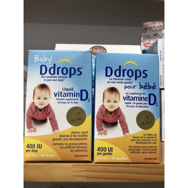 HCM-Vitamin D3 Drops Mỹ 90 giọt 400IU