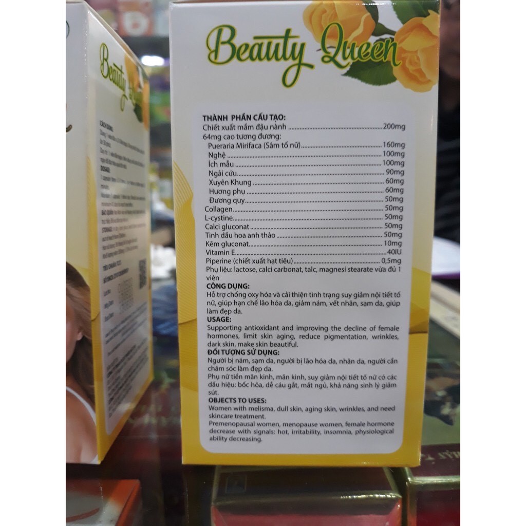 Viên uống Beauty Queen cải thiện nội tiết tố nữ ,giảm nám sạm tàn nhang (Lọ 30 viên) | BigBuy360 - bigbuy360.vn