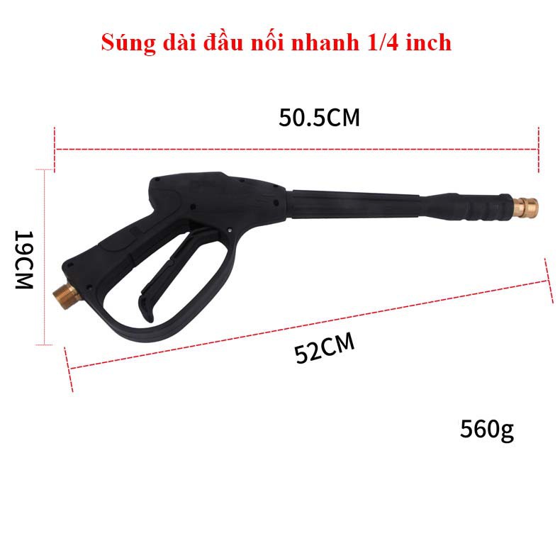 Súng Xịt Rửa xe đầu nối nhanh 1/4 - chuôi ren 14mm / ren22mm / nối nhanh 3/8