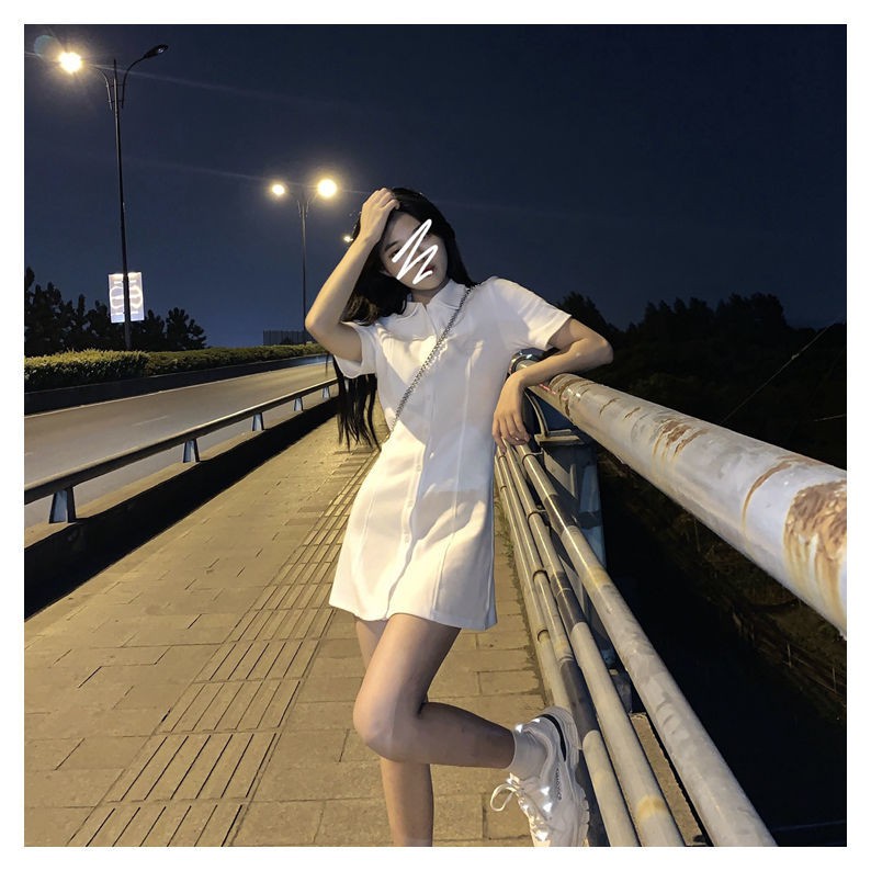 Đầm Thun Polo Ngắn Tay Màu Trơn Phong Cách Hàn Quốc Cổ Điển Thời Trang Mùa Hè Cho Nữ | BigBuy360 - bigbuy360.vn