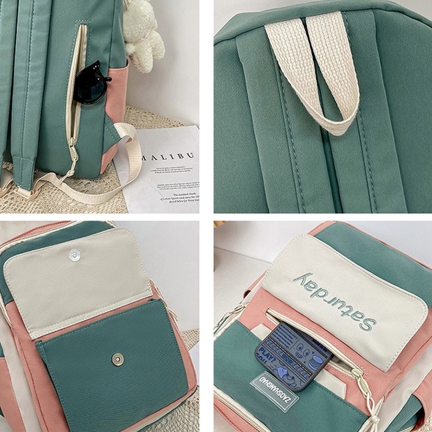 Balo nữ đi học đẹp giá rẻ MISU cặp nam nữ thời trang dễ thương phong cách đeo vai cao cấp