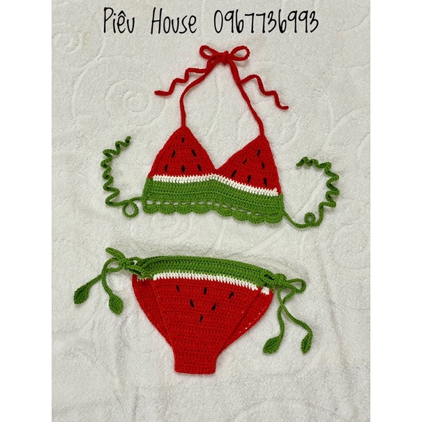 Bikini móc len 100% handmade cho bé