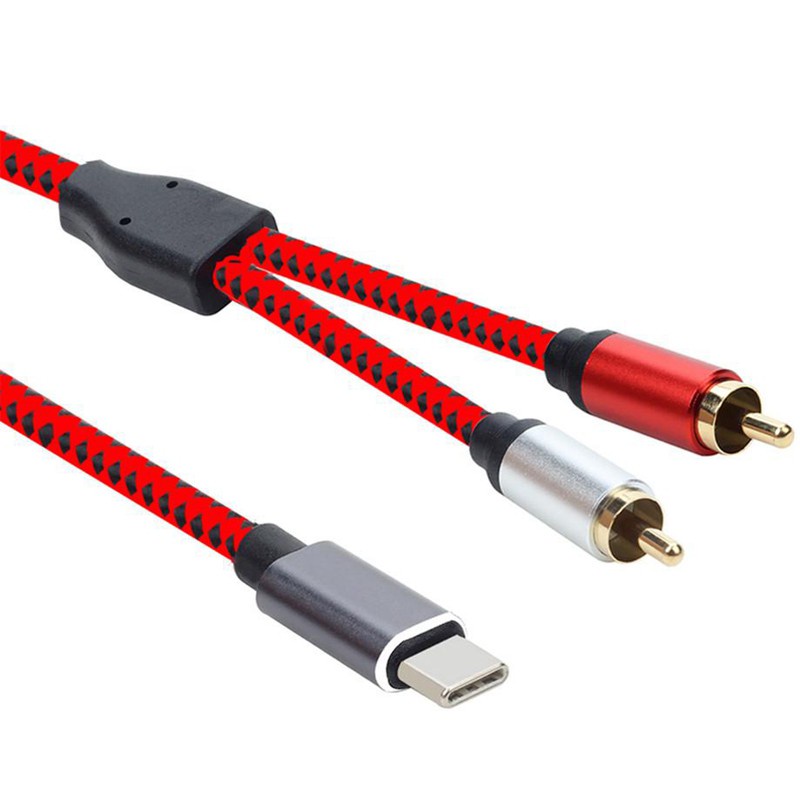 USB Type-C to 2 RCA Audio Cable Type C RCA Cable Jack Type C RCA Cable for Sumsung Xiaomi Speaker Home TV