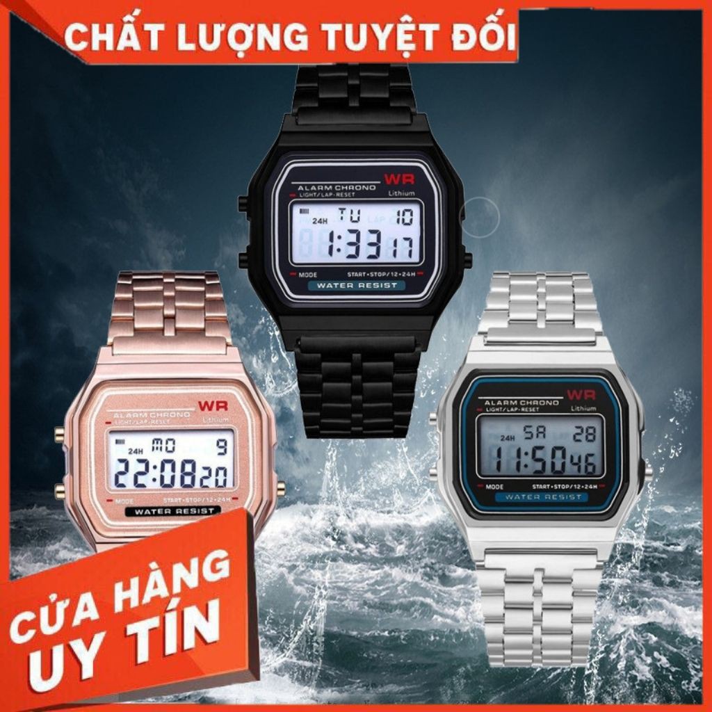 Đồng hồ điện tử nam, nữ WR, chống nước, nhiều màu cho khách lựa chọn
