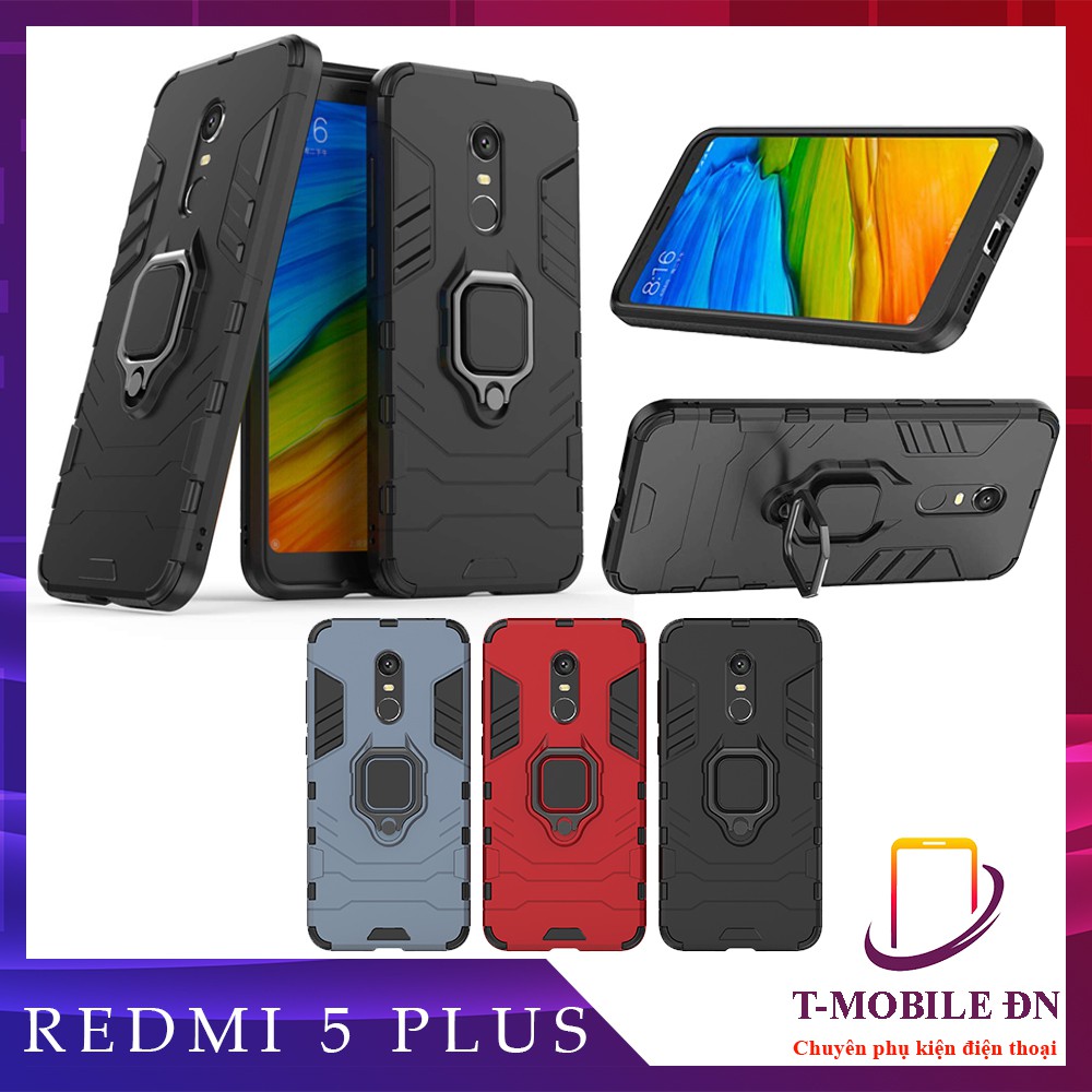 Ốp lưng Xiaomi Redmi 5 Plus, 🔥🔥Ốp iron man chống sốc kèm nhẫn iring chống xem video bảo vệ camera Redmi 5 Plus