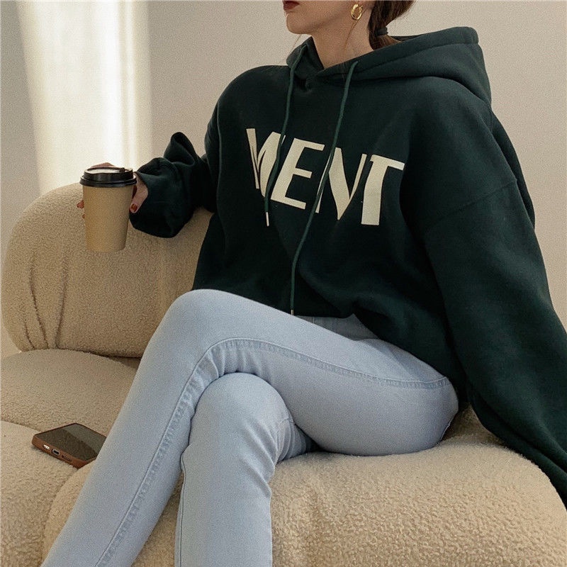 Áo hoodie dáng rộng thời trang Hàn Quốc năng động cho nữ