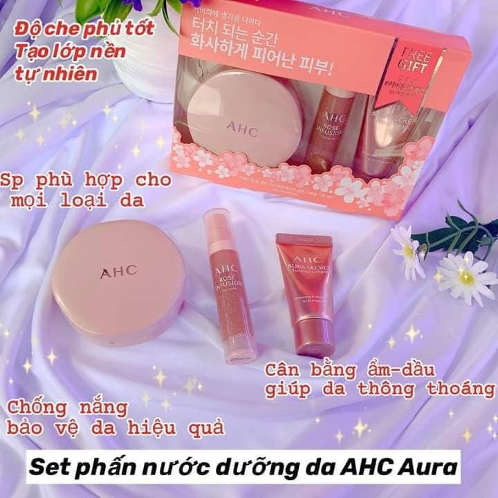 Set phấn nước AHC Perfect Dual Cover Cushion Foundation Glam Special Gift Set 34g | BigBuy360 - bigbuy360.vn
