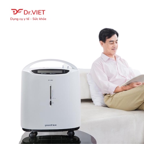 Máy tạo oxy Yuwell 3 lít 8F-3AW có xông khí dung, êm ái, nhẹ, di chuyển dễ dàng dành  cho người già, bị khó thở, làm đẹp
