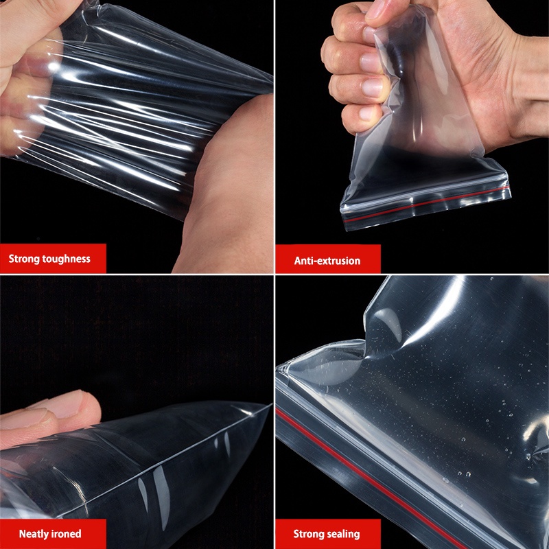Set 100 Túi Zip Nhựa Trong Suốt Có Thể Khóa Lại Nhanh Gọn Tiện Dụng