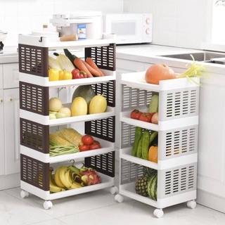 Giá đỡ nhà bếp Tầng nhiều lớp lưu trữ rau lưu trữ giỏ nhựa lưu trữ phòng tắm hoàn thiện giá