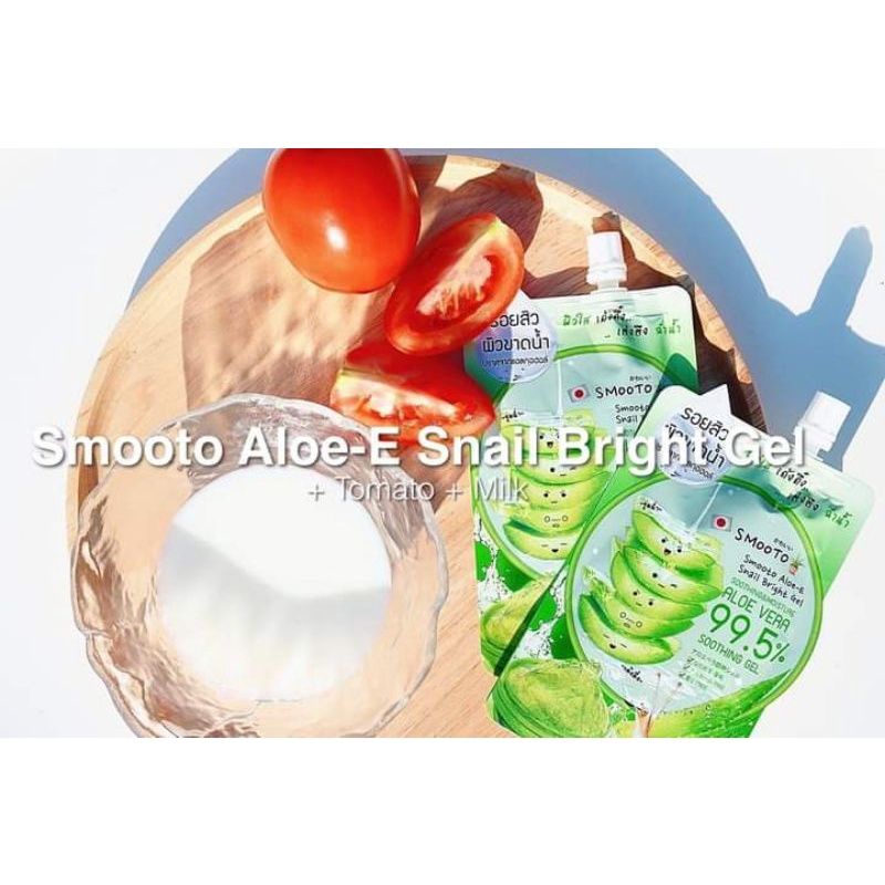 Gel lô hội ☘Smooto Aloe-E Snail Bright Gel ☘️