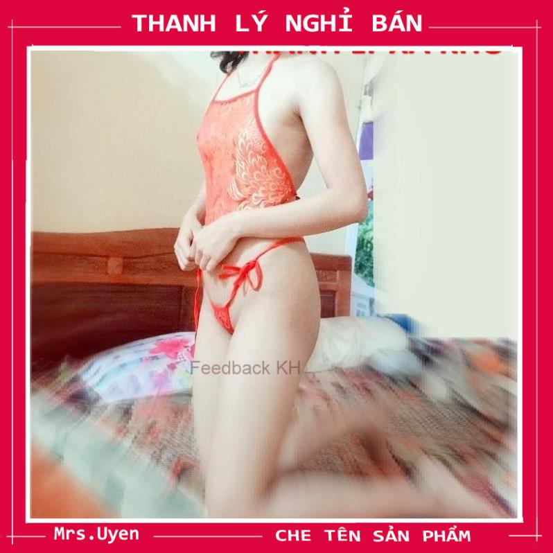 Áo yếm tân nương sang chảnh + quần lót lọt khe buộc dây freesize [Mã - Y800]  đồ ngủ nữ gợi cảm quyến rũ sexy | BigBuy360 - bigbuy360.vn