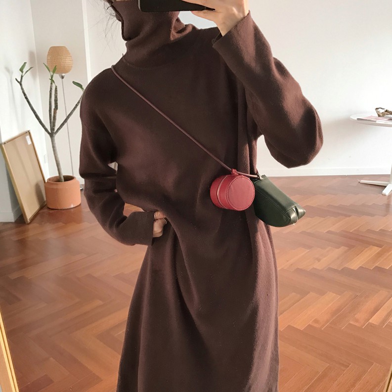 Đầm Nhung Dài Cổ Cao Thời Trang Thoải Mái Xinh Xắn Cho Nữ | BigBuy360 - bigbuy360.vn