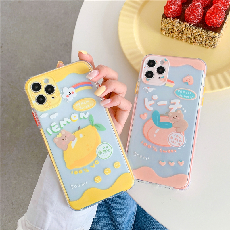 Ốp iphone - Ốp lưng Lemon and Peach trong 4 góc 6s/6splus/7/8/7plus/8plus/x/xs/xsmax/11/11promax - Awifi Case V3-3 | BigBuy360 - bigbuy360.vn
