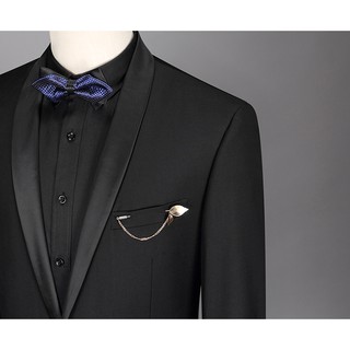 Bộ Vest đen ve bóng cao cấp