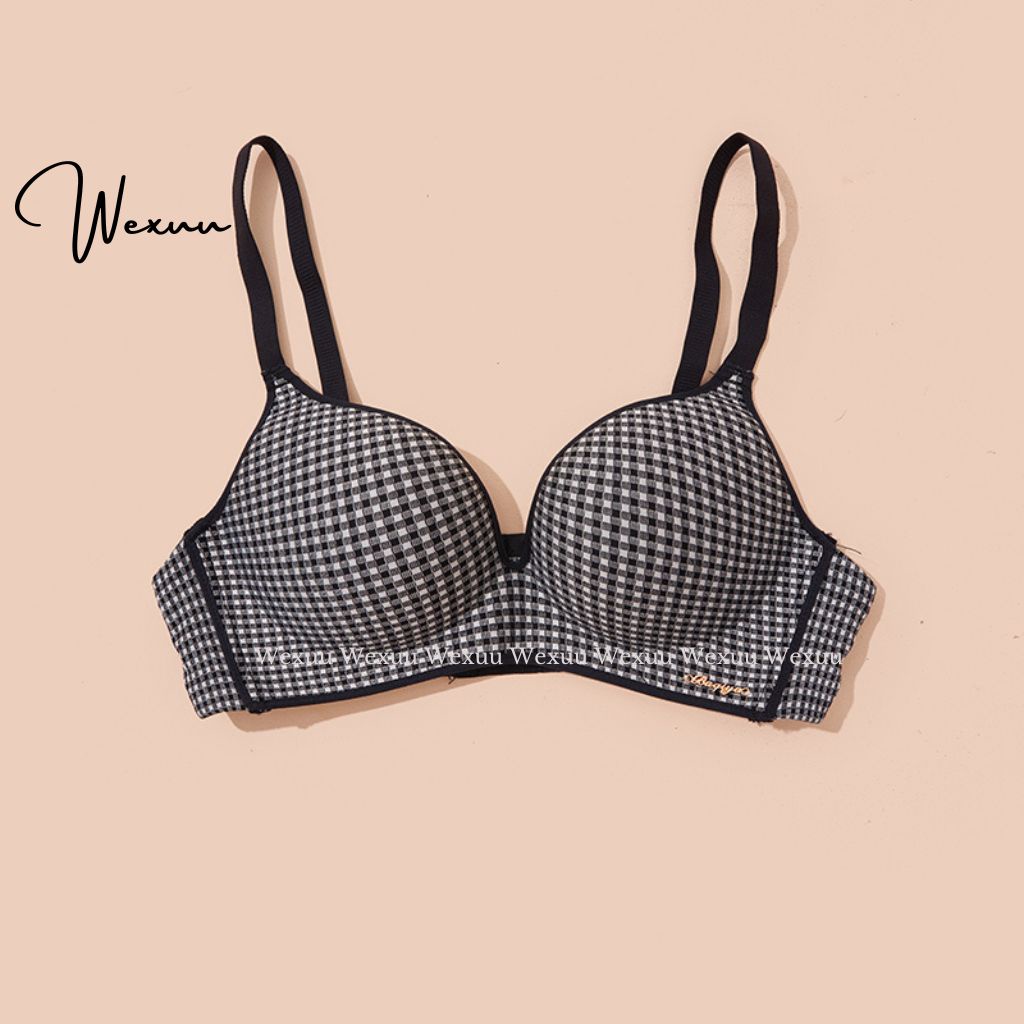 Áo ngực nữ kẻ caro Wexuu Design đệm mỏng vừa không gọng nâng ngực gợi cảm có lỗ thoáng khí - AV12