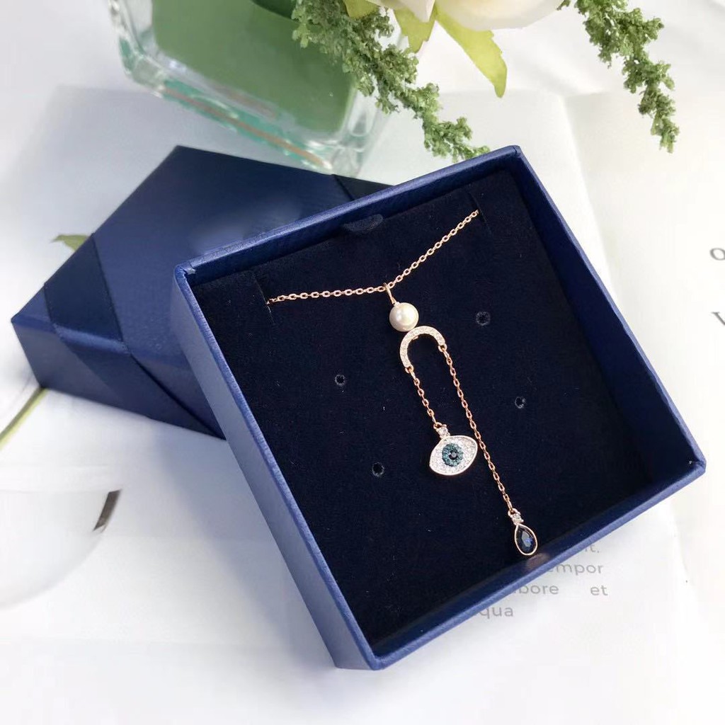 s925 sterling bạc Swarovski Vòng cổ mắt quỷ tay nữ Bông tai Hàn Quốc Đơn giản trong Quà tặng bạn gái