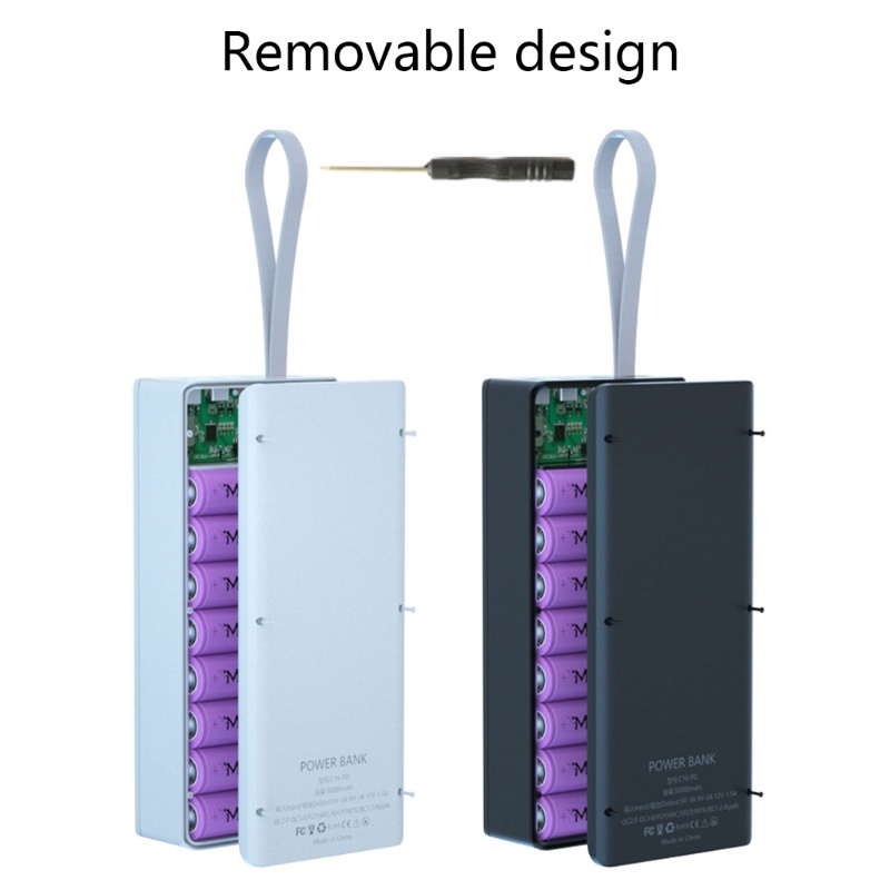 Vỏ pin sạc dự phòng C16 có thể tháo rời với màn hình LCD phù hợp cho pin 16x18650