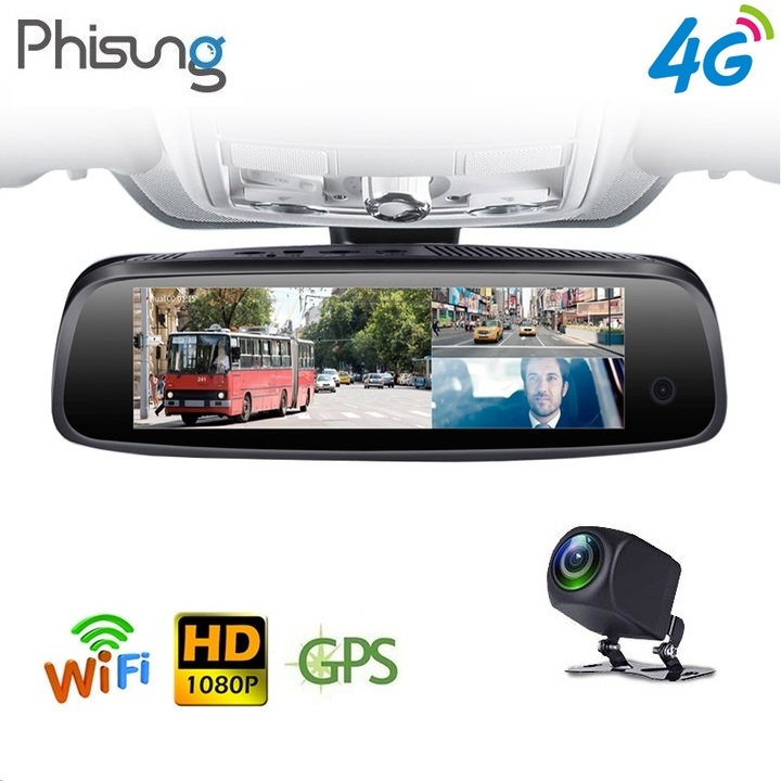 Camera hành trình cao cấp Phisung E09-3 tích hợp 3 camera ghi hình tại 1 thời điểm - Ram: 2GB, Rom: 32GB