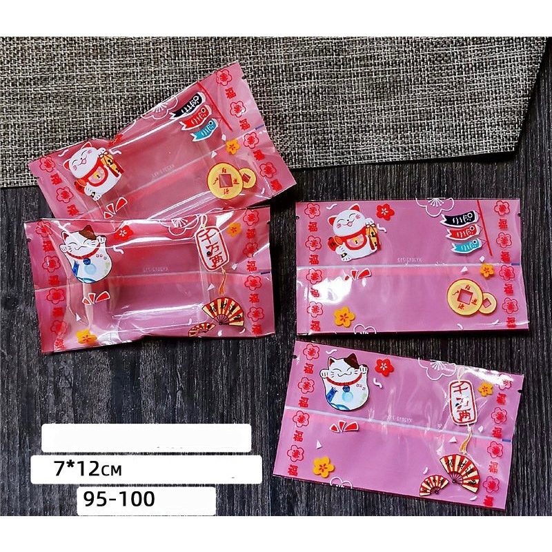 Set 100 bộ khay túi đựng bánh dứa