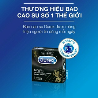 -Bao cao su Durex Kingtex - BCS siêu mỏng - 3 cái