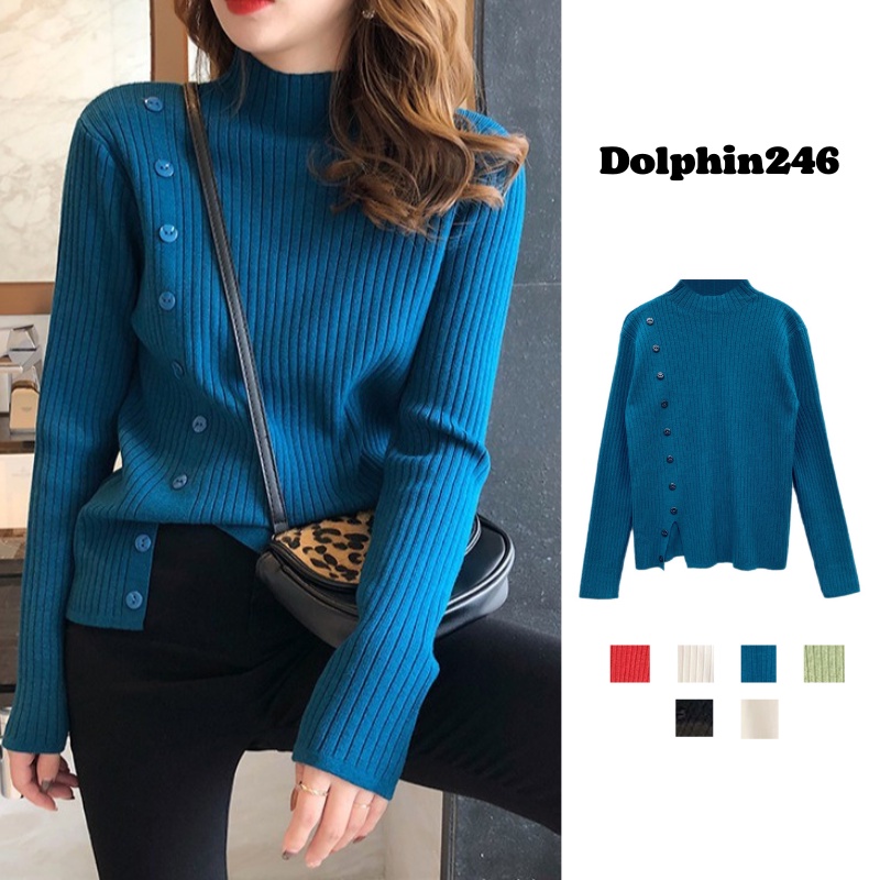 Áo Len Nữ cổ cao lọ đẹp form rộng Hàn Quốc 3 phân 7 phân Dệt Kim Dài Tay Ulzzang Dày Dặn Xiaozhainv vn Quảng Châu F-11