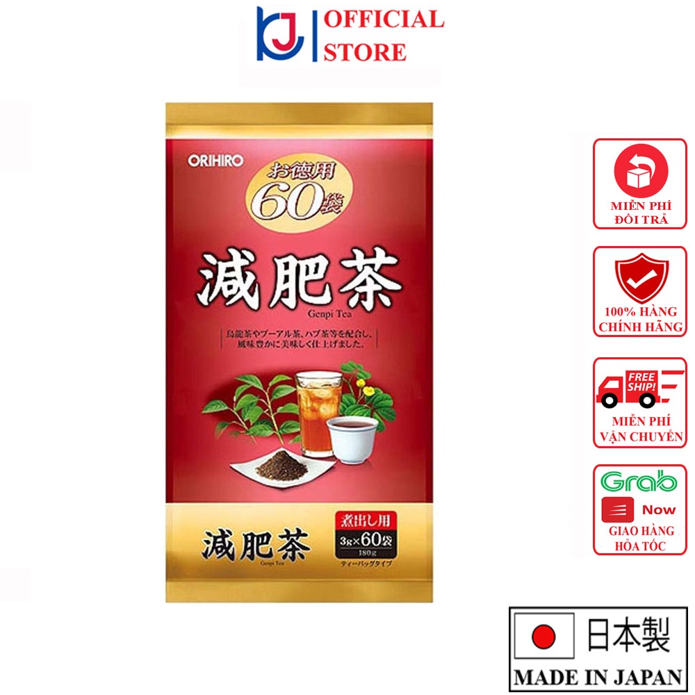 Trà Genpi Orihiro hỗ trợ giảm mỡ thừa quy cách (60 gói/túi)