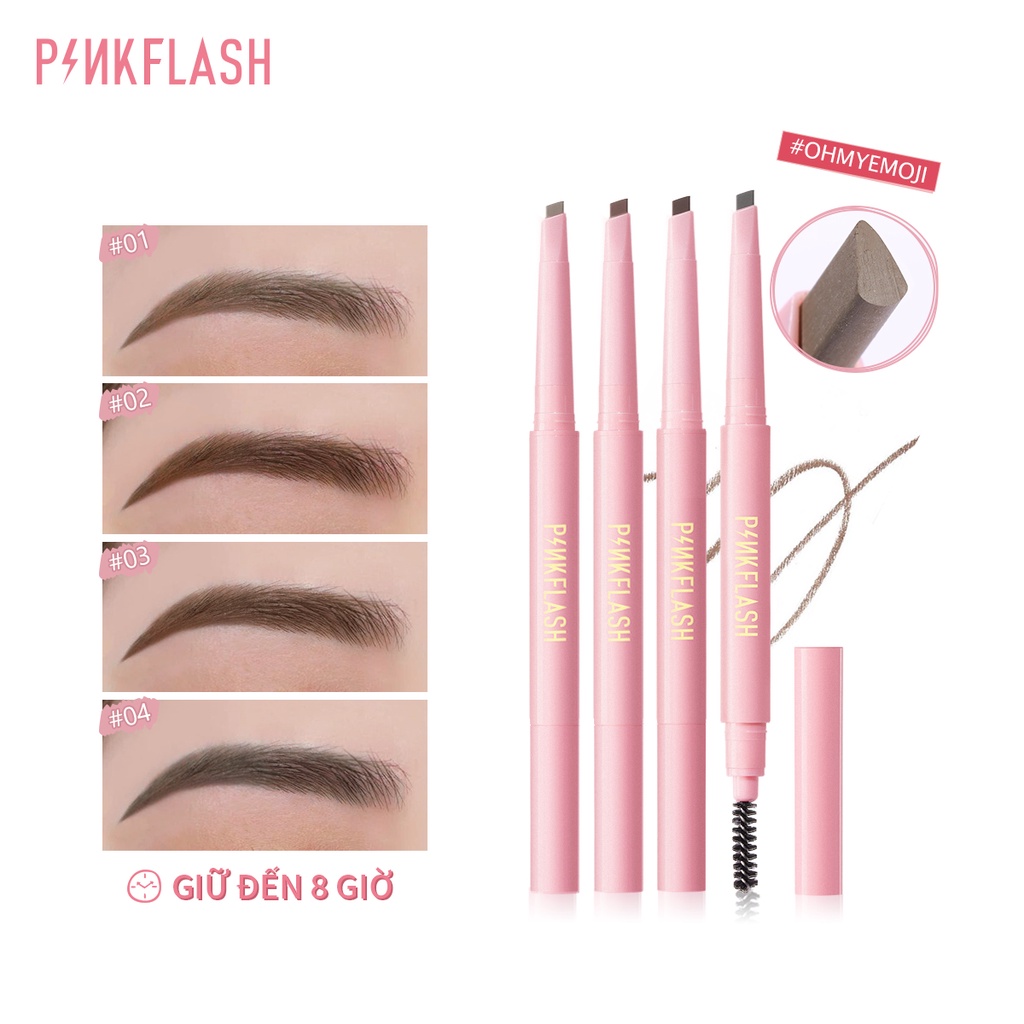 [Hàng mới về] Pinkflash Bút Chì Vẽ Lông Mày Xoay Tự Động 8h Chống Nước Lâu Trôi