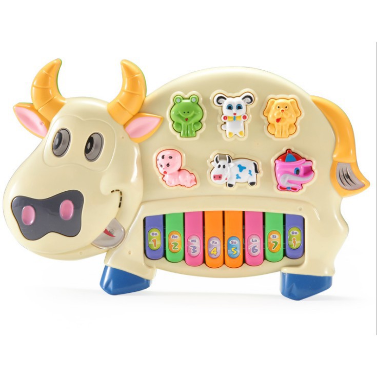 Đàn organ cho bé đồ chơi nhạc cụ hình con vật đáng yêu ( Ngựa, thỏ, voi , bò )