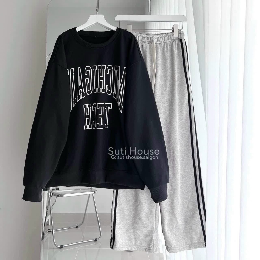 Áo Sweater Nữ Chui Đầu In Logo Đẹp Tay Phồng Form Rộng Mặc Đẹp Thoải Mái Thời Trang Mới NEW UNISEX
