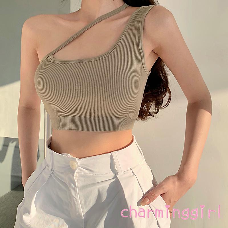 Áo croptop không tay hở rốn ôm dáng gợi cảm dành cho nữ