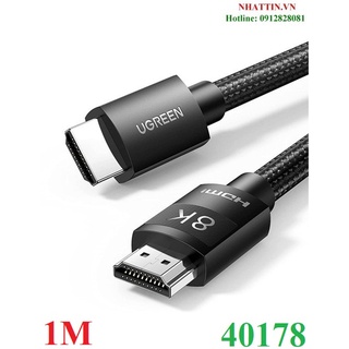Cáp hdmi 2.1 dài 1m 8k@60hz 48gbps hỗ trợ hdr earc ugreen 40178 cao cấp