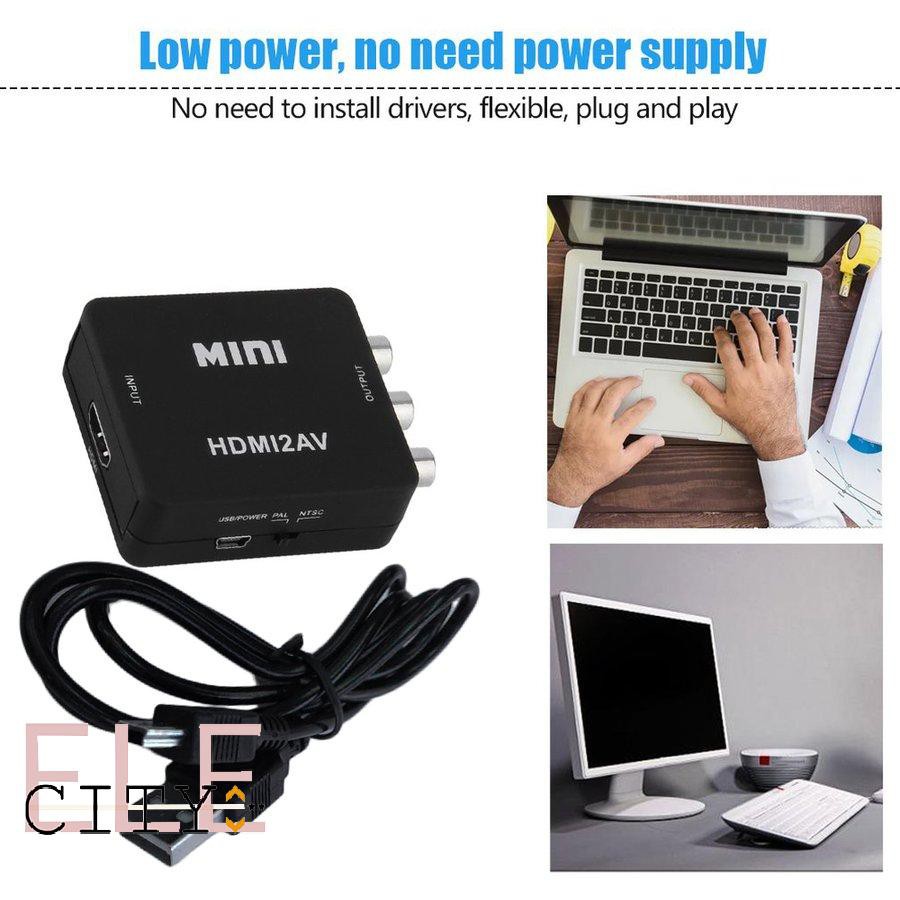Bộ Chuyển Đổi Âm Thanh / Video 107ele Mini 1080p Hdmi Sang Rca Av Cvbs Cho Hdtv