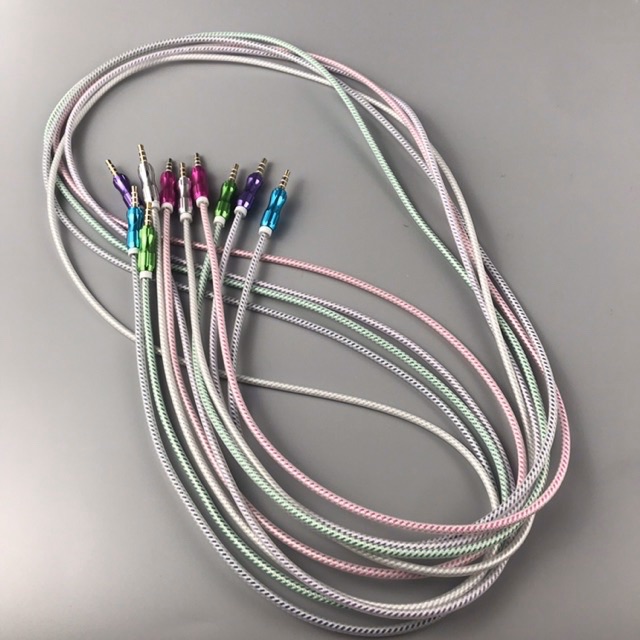Jack 3.5 - dây kết nối video/audio/lấy nhạc chuẩn kết nối, dây dài 1,5m  nhiều màu sắc và được bọc dù chống đứt