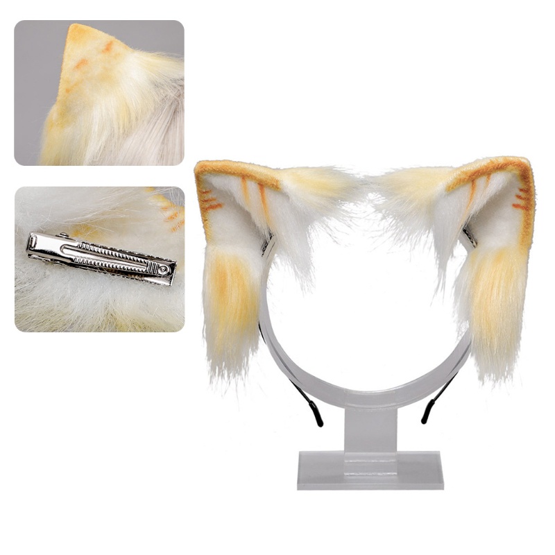 Kẹp Tóc Tai Mèo Phối Lông Nhân Tạo Đáng Yêu