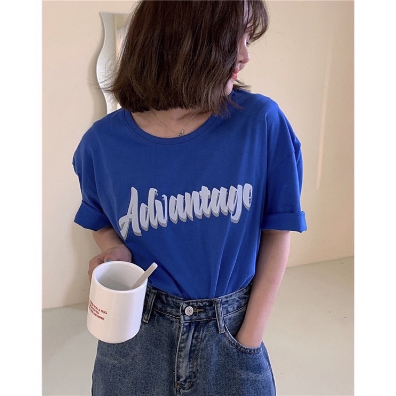 Áo thun phông logo tay nam nữ PINK tay lỡ form rộng ADVANTAGE Unisex