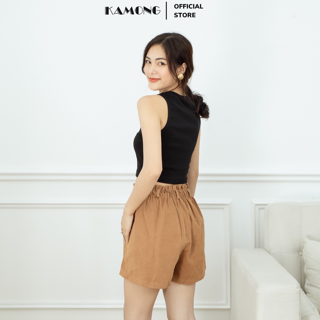 Áo ba lỗ croptop nữ KAMONG dáng áo 3 lỗ ôm chất liệu thun cotton 100% co dãn mạnh. | BigBuy360 - bigbuy360.vn