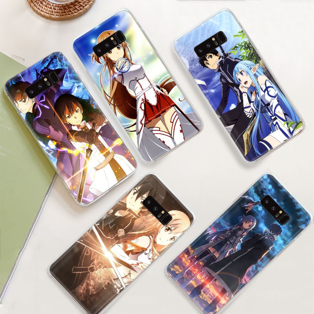 Ốp Lưng Trong Suốt In Hình Sword Art Online Cho Samsung Note 8 9 10 Lite 20 Ultra A5 Plus