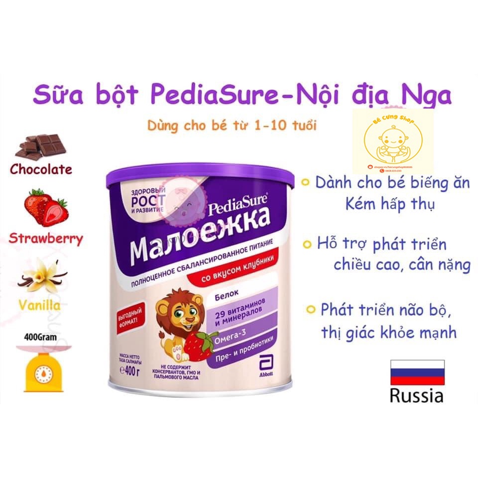 Sữa Pediasure Nga dạng bột 400gr.