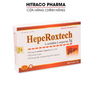 Cốm bổ gan HepeRoxtech L-ornithine L-aspartat giảm xơ gan, men gan- Hộp 10 gói [HepeRoxtech]