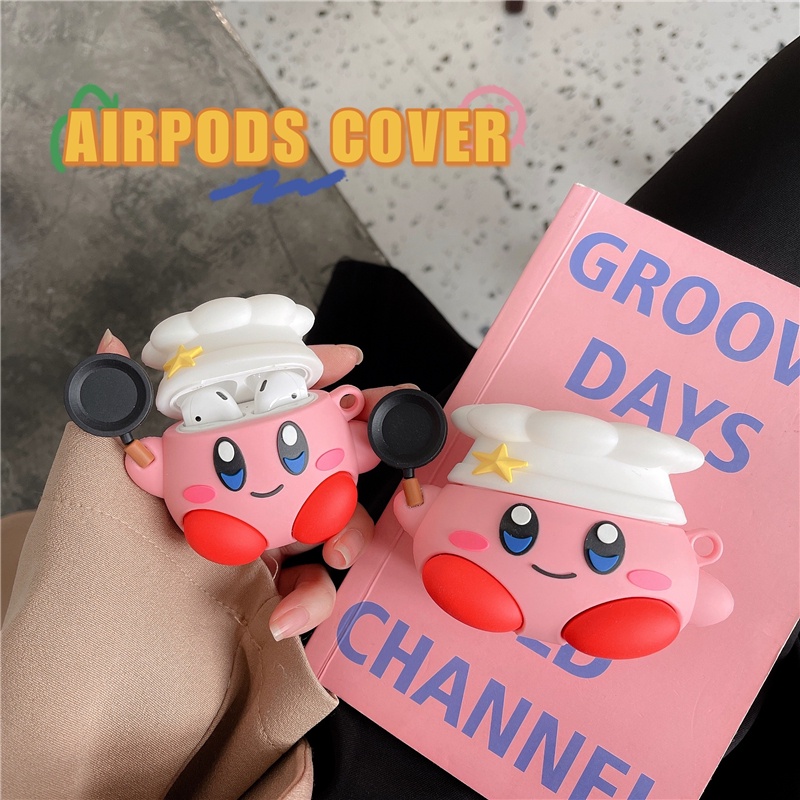 Kirby iPhone Airpods  Thế hệ thứ 2 Ốp tai nghe Bluetooth không dây Pro Bao tai nghe chống rơi Phim hoạt hình dễ thương quyến rũ