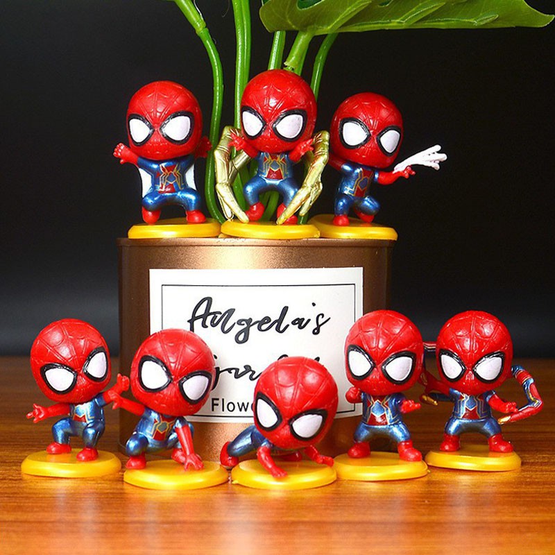 Người Nhện Spider Man Chibi nhựa nặng trang trí bánh kem, phụ kiện sinh nhật, đồ trang trí bánh kem sinh nhật