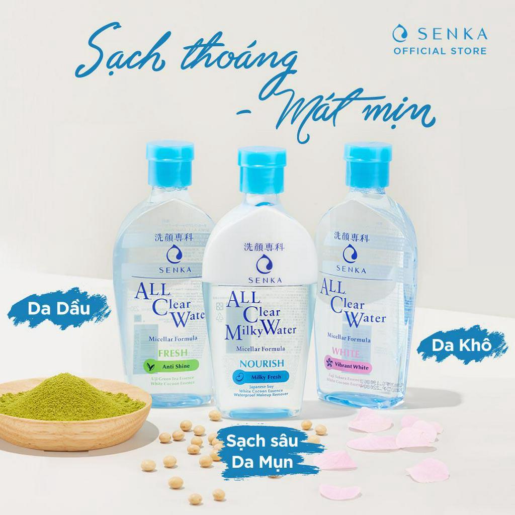 Nước tẩy trang dưỡng trắng Senka All Clear Water Micellar Formula White 230ml