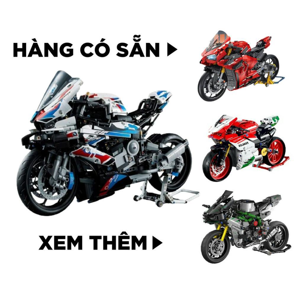 Bộ đồ chơi lắp ghép mô hình xe mô tô khổng lồ có động cơ technic non lego