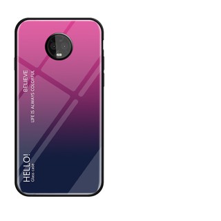 For [Motorola Moto G5s Plus] Gradient Tempered Glass Back Cover Protective Case