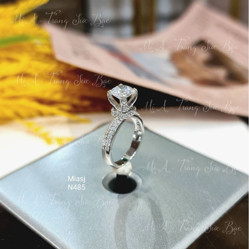 Nhẫn nữ Bạc Ý S925 đá CZ cao cấp Miễn phí xi Kim N485 | Mi.A Trang sức Bạc