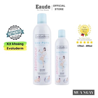 Xịt khoáng evoluderm eau pure pháp 150ml - 400ml