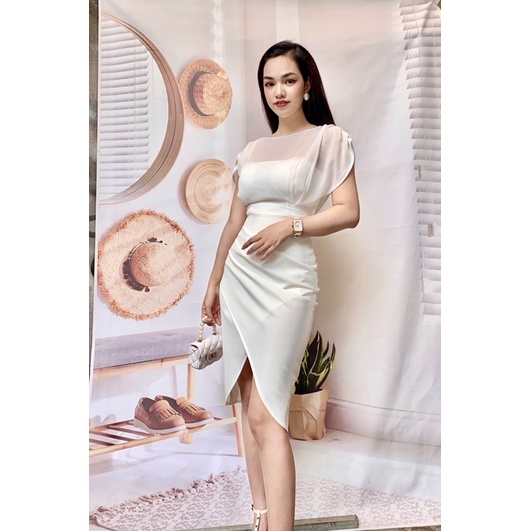 Đầm body cotton phối voan. với thiết kế tinh tế che khuyết điểm cực tốt